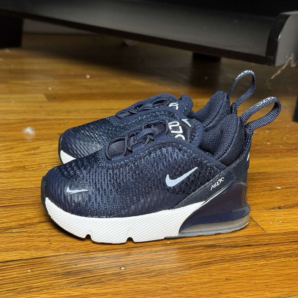 Nike Air Max 270 Toddler Midnight Navy White Sneakers DD1646-407 Size 5C